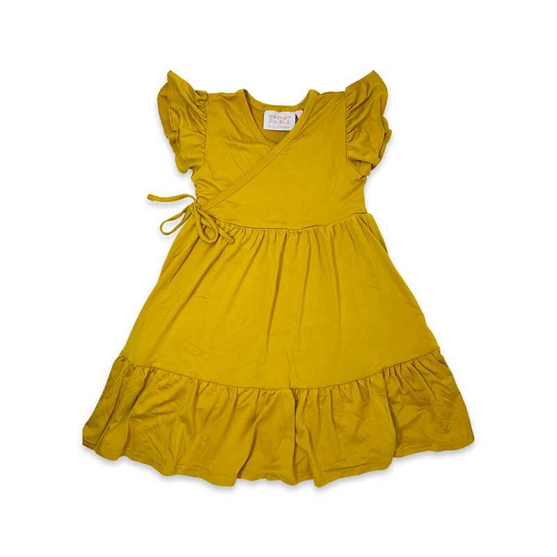 Mustard yellow wrap dress best sale