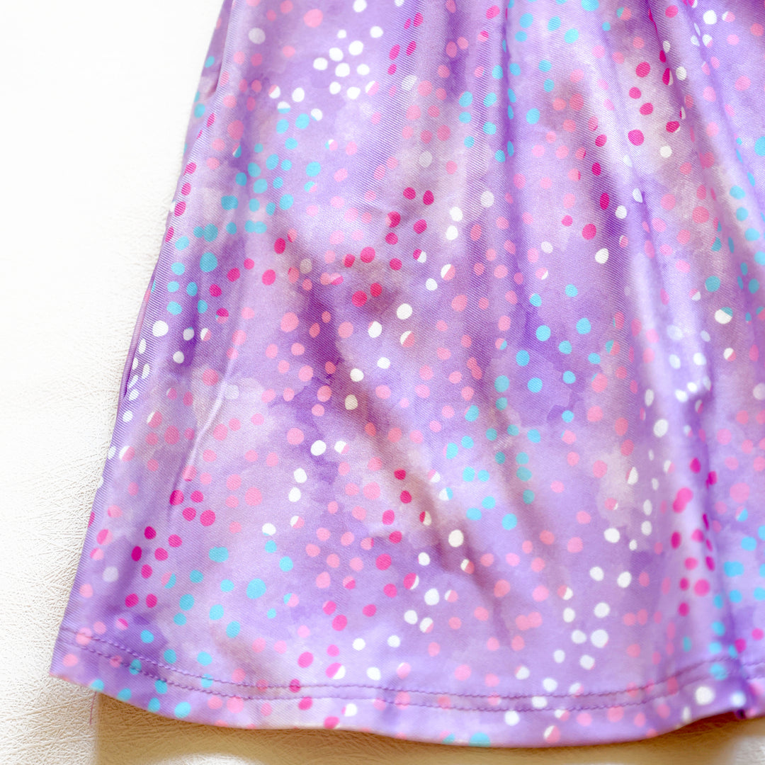 Charlie's Project Lovely Lilac Glitter Short-Sleeve Hugs Twirl Dress