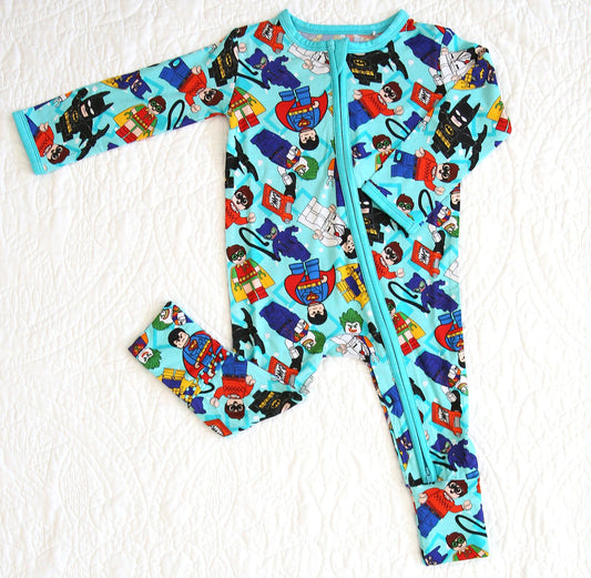 Little Snuggles Super Hero Play Bamboo Zippy Baby Romper