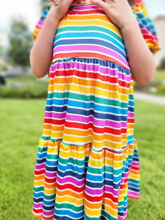 Love & Sprinkles Rainbow Sparkle Tier Dress
