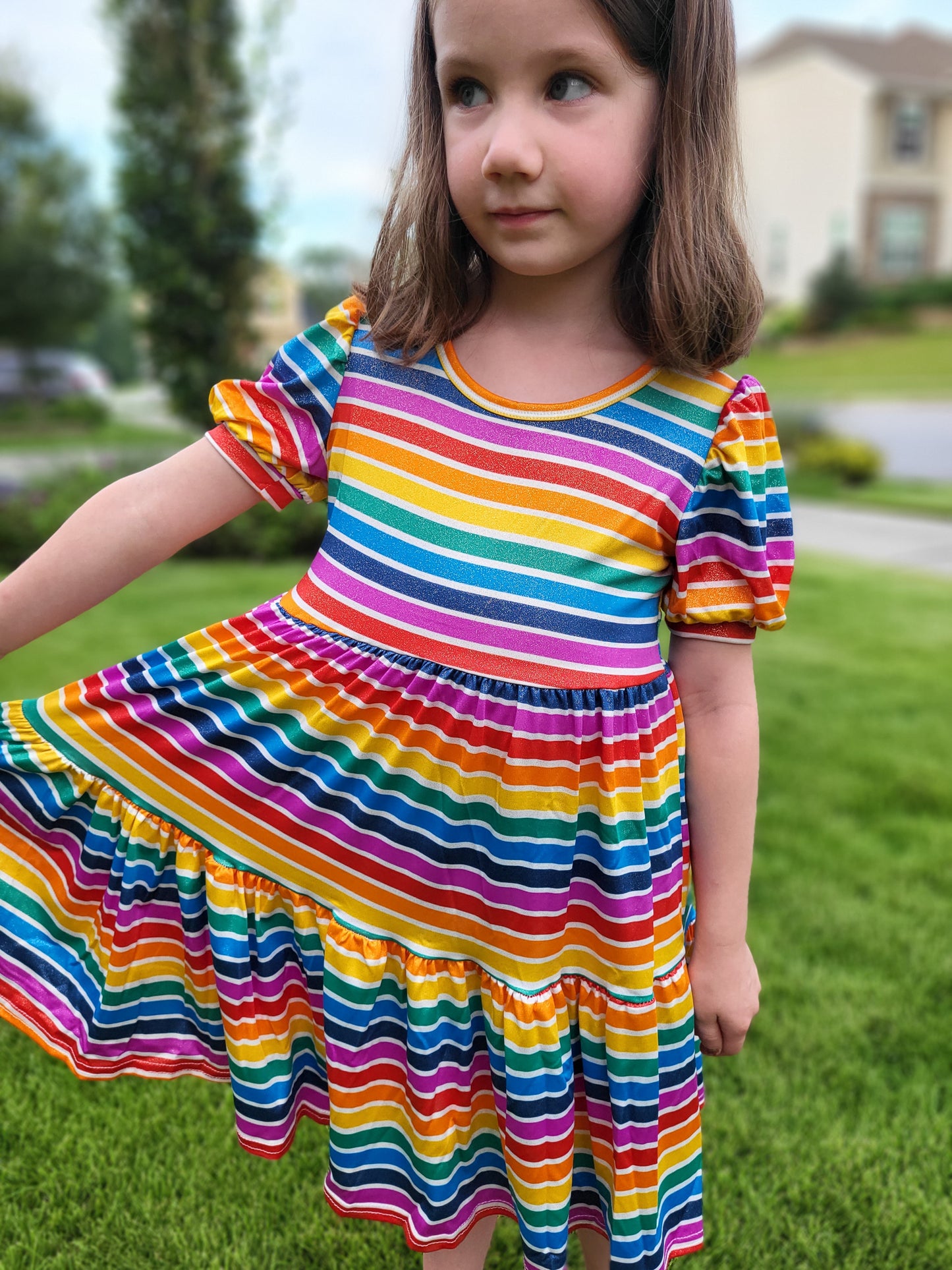 Love & Sprinkles Rainbow Sparkle Tier Dress