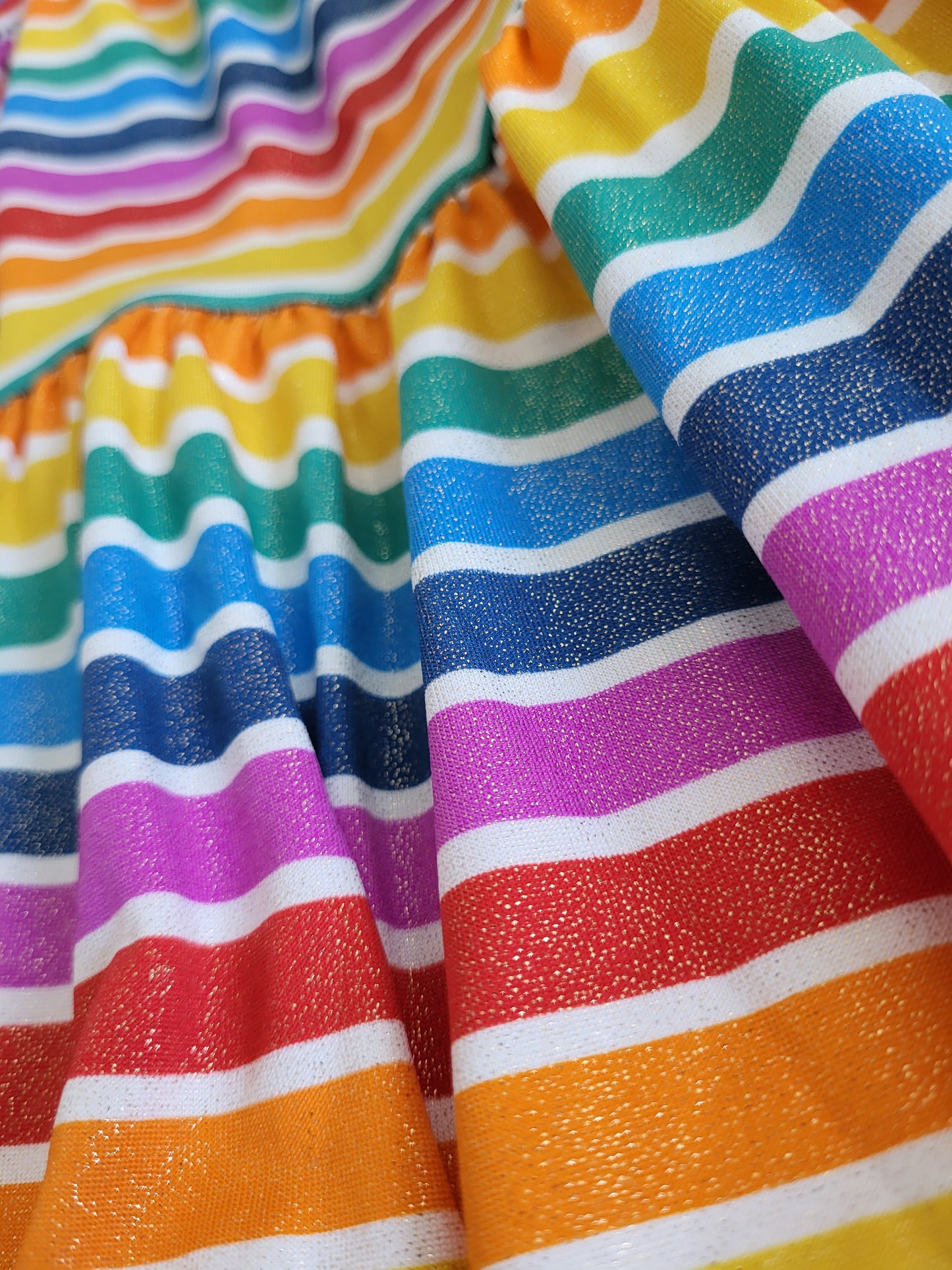 Love & Sprinkles Rainbow Sparkle Ruffle-Sleeve Dress