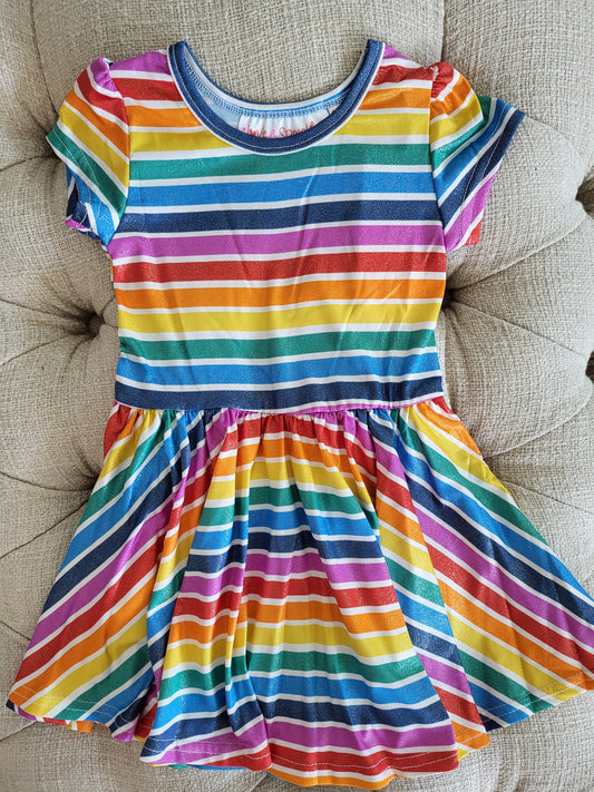 Love & Sprinkles Rainbow Sparkle Short-Sleeve Dress