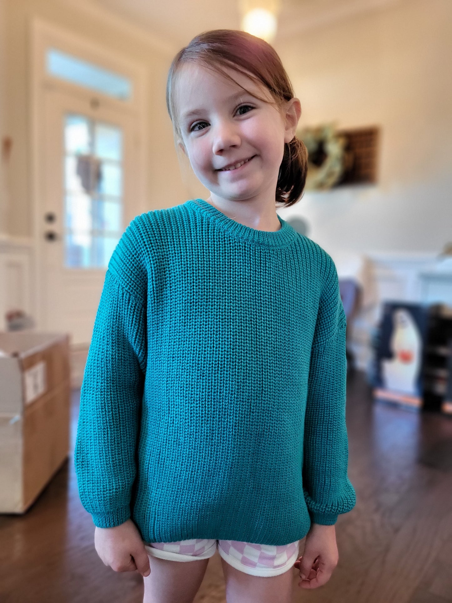 Love & Sprinkles Teal Lagoon Chunky Knit Sweater