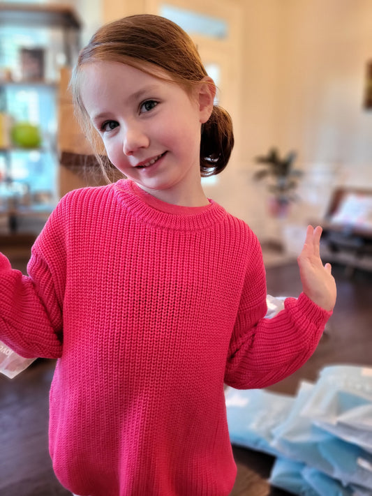 Love & Sprinkles Pretty in Pink Chunky Knit Sweater