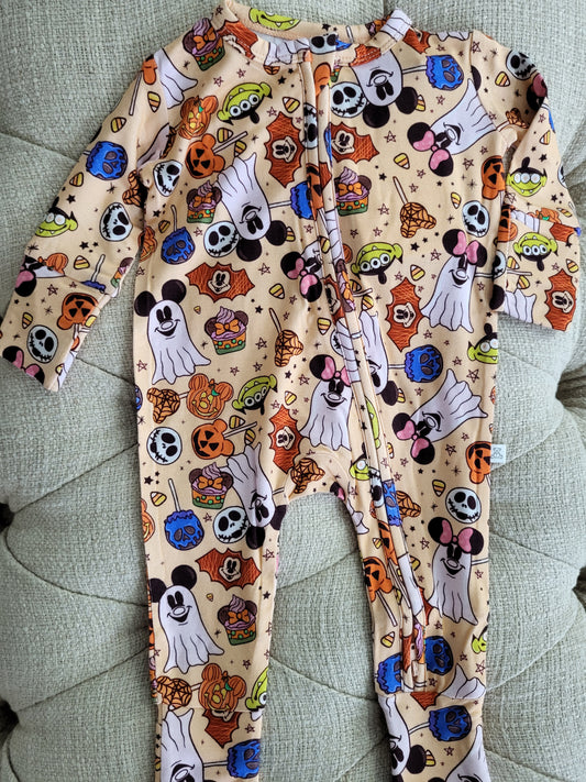 Little Snuggles Mini Boo Bamboo Zippy Baby Romper