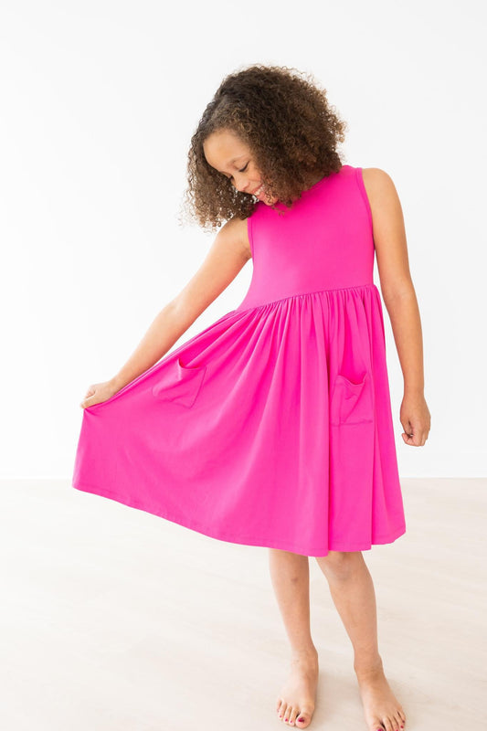 Mila & Rose Hot Pink Tank Pocket Twirl Dress