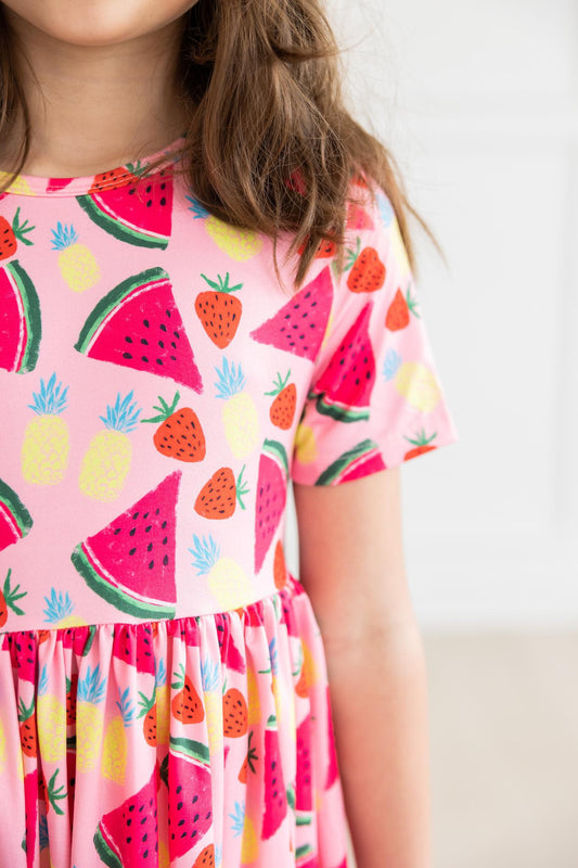 Mila & Rose Watermelon Wonder Short-Sleeve Pocket Twirl Dress