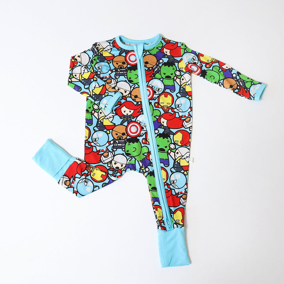 Little Snuggles Comic Heroes Bamboo Zippy Baby Romper