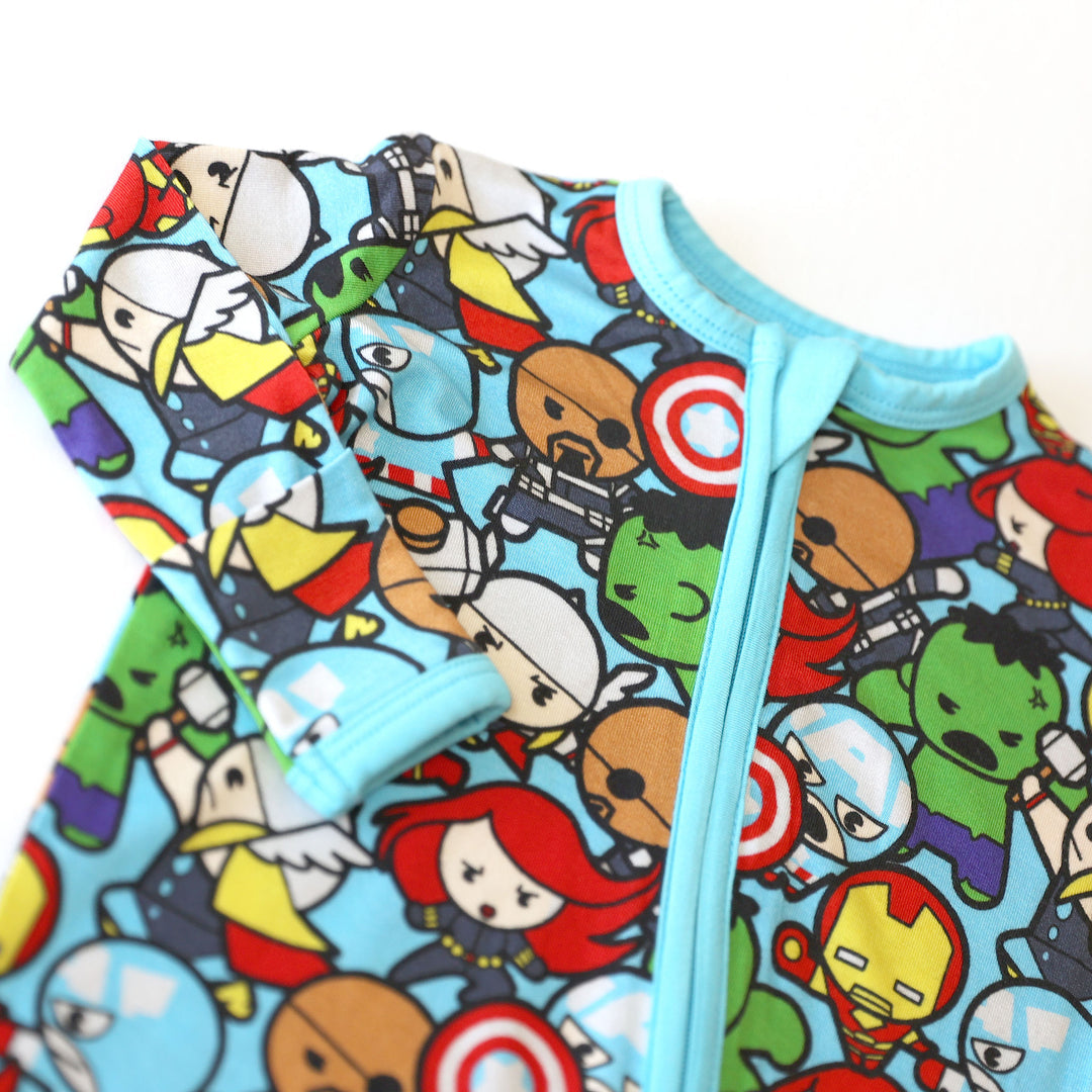 Little Snuggles Comic Heroes Bamboo Zippy Baby Romper