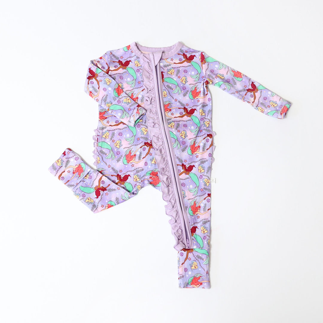 Little Snuggles Mermaids Bamboo Ruffled Zippy Baby Romper