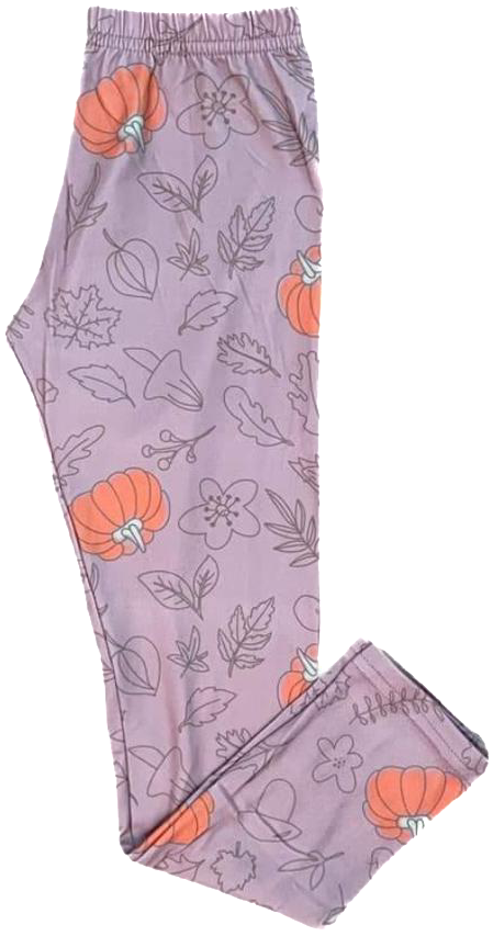 DotDotSmile Lilac Pumpkins Leggings