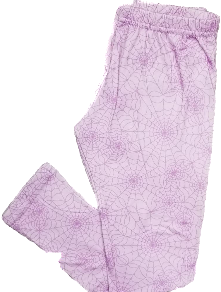 DotDotSmile Purple Spiderwebs Leggings