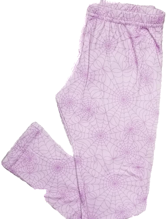 DotDotSmile Purple Spiderwebs Leggings