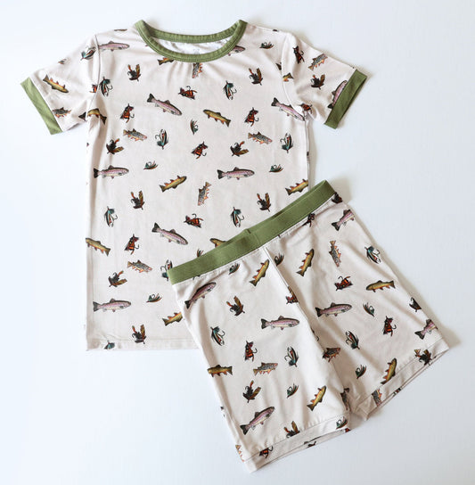 Little Snuggles Fly Fishin' Short-Sleeve with Shorts Pajamas