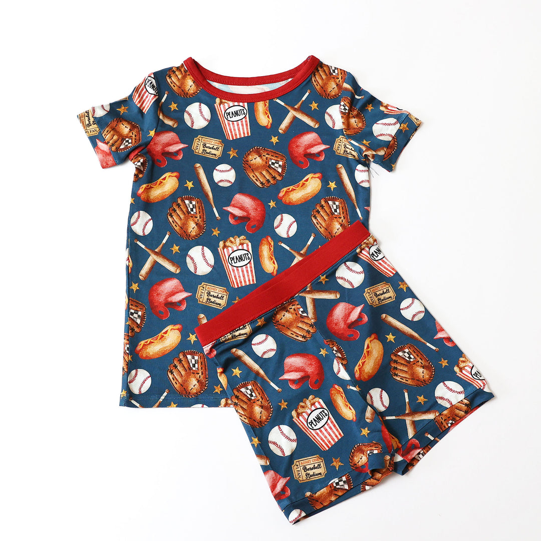 Little Snuggles Home Run Short-Sleeve with Shorts Pajamas