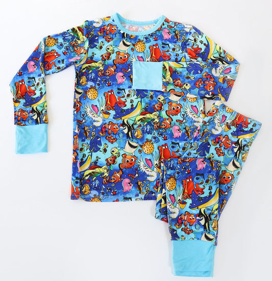 Little Snuggles Keep Swimming Long-Sleeve Pajamas