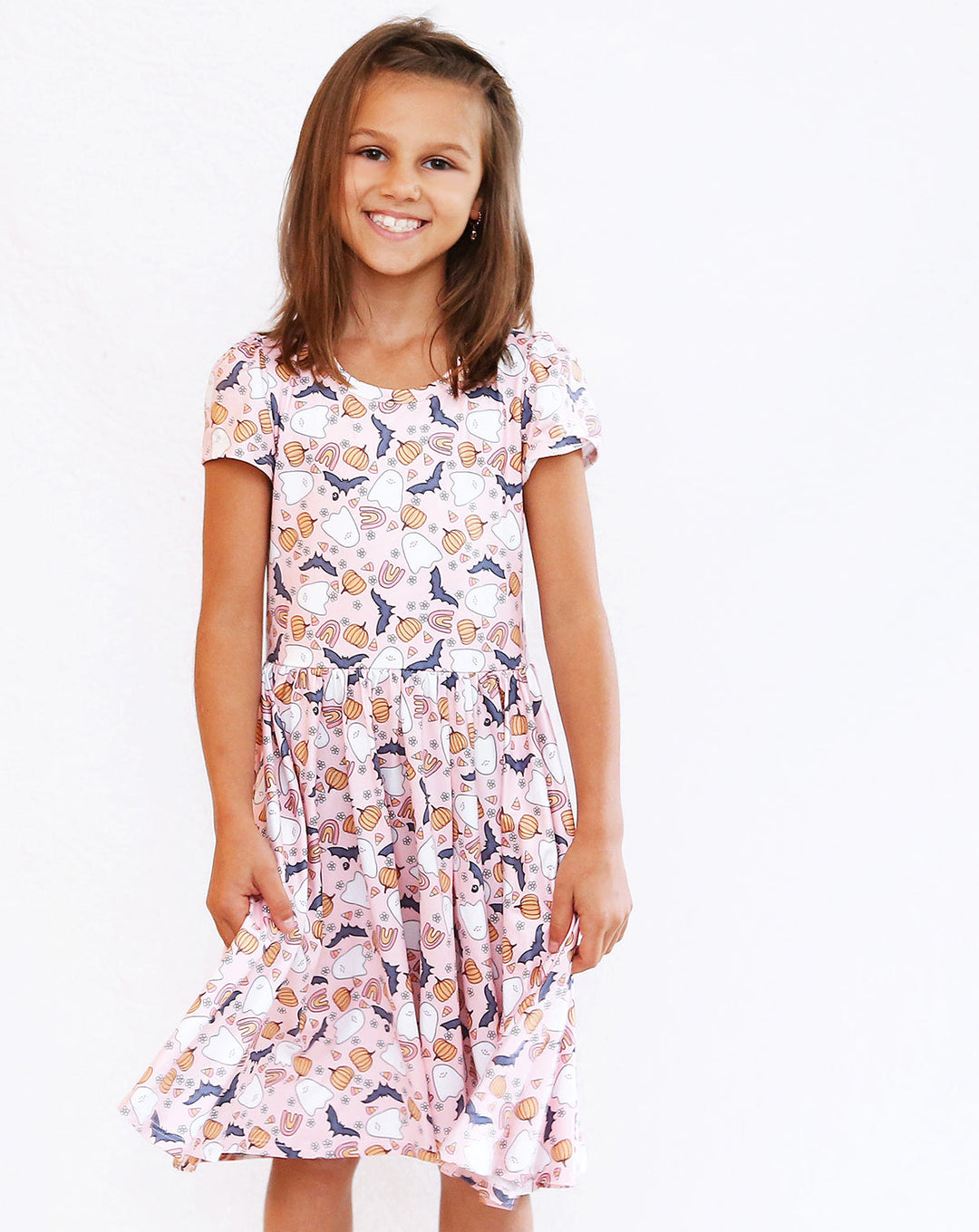 Charlie's Project RainBoos & Bats Short-Sleeve Hugs Twirl Dress