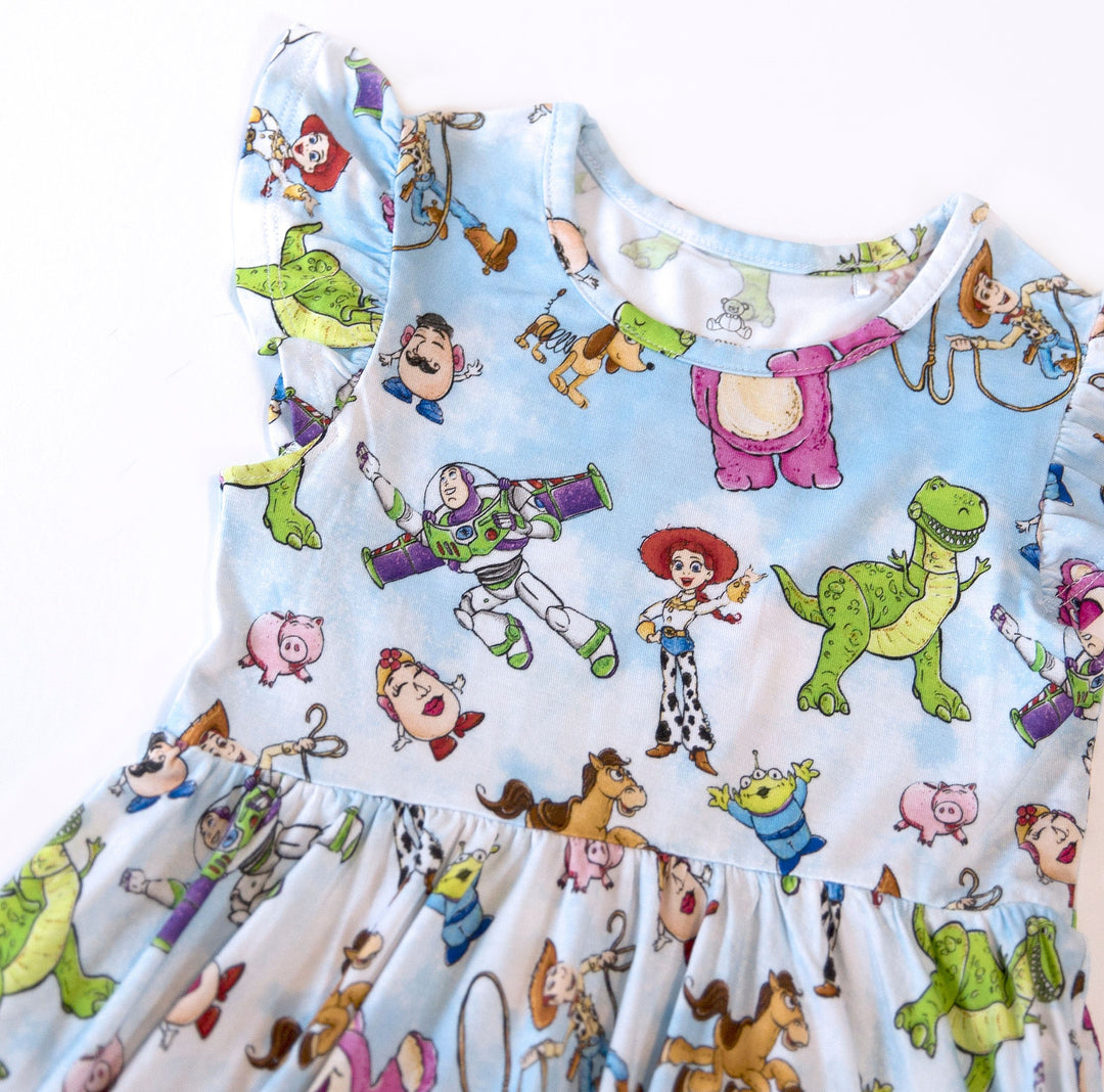 Little Snuggles Story Time Flutter Sleeve Bamboo Dress