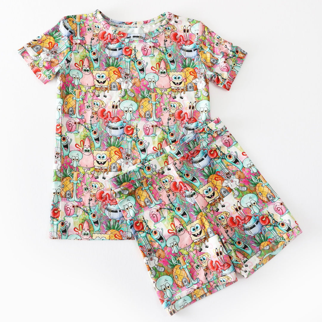 Little Snuggles Spongey Short-Sleeve with Shorts Pajamas