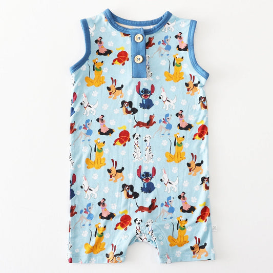 Little Snuggles Mutts Bamboo Sleeveless Baby Romper