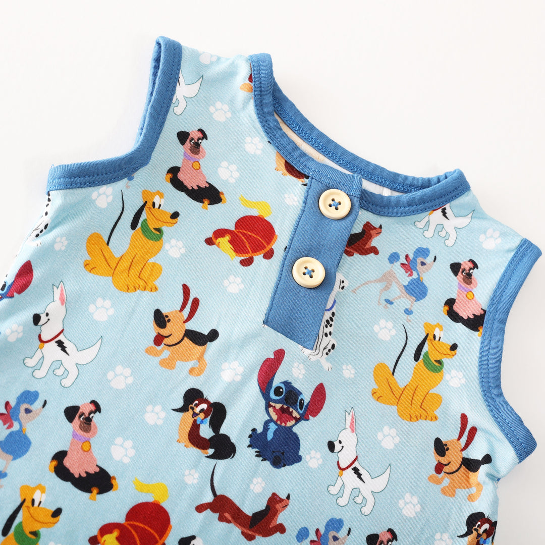 Little Snuggles Mutts Bamboo Sleeveless Baby Romper