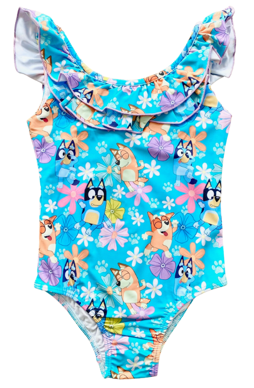 Charlie's Project Happy Hounds Ruffle Top One-piece Swimsuit
