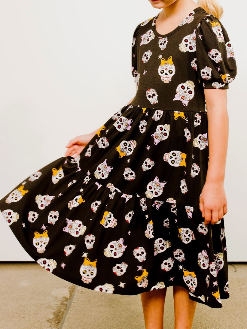 DotDotSmile Bow-dacious Skulls Tier Dress