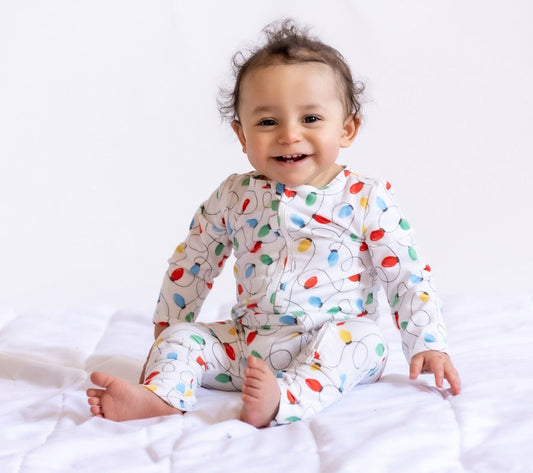 Little Snuggles All is Bright Bamboo Zippy Baby Romper