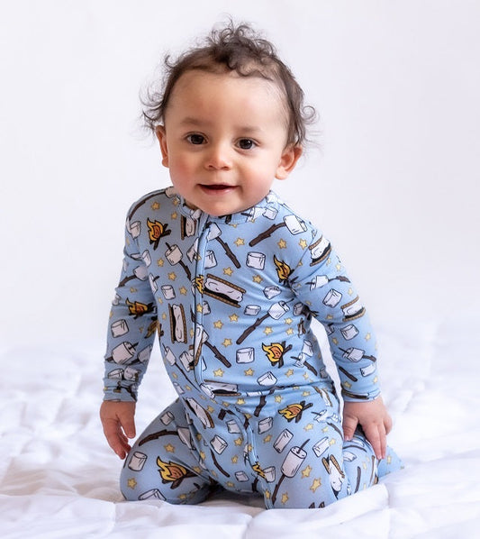 Little Snuggles S'mores for Me Bamboo Zippy Baby Romper