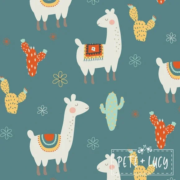 Pete + Lucy Floral Llama Minky Blanket