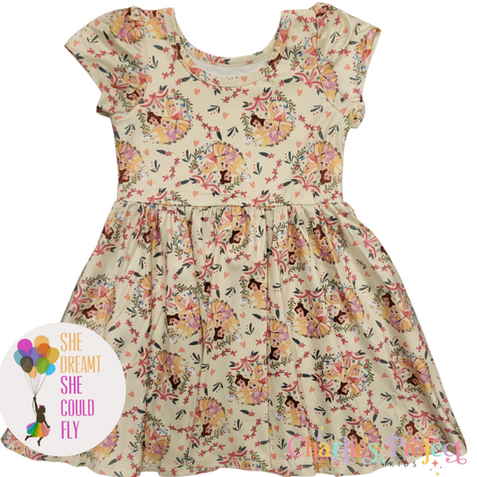 Charlie's Project Garden Princess Short-Sleeve Hugs Twirl Dress