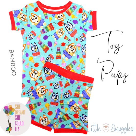 Little Snuggles Toy Pups Short-Sleeve with Shorts Pajamas