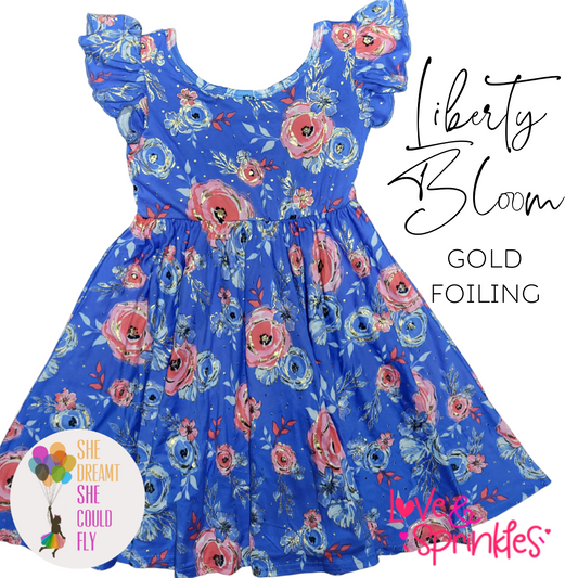 Love & Sprinkles Liberty Bloom Ruffle-Sleeve Dress