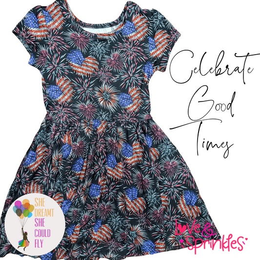 Love & Sprinkles Celebrate Good Times Short-Sleeve Dress