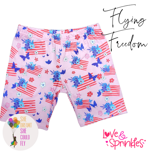 Love & Sprinkles Flying Freedom Kick Shorts