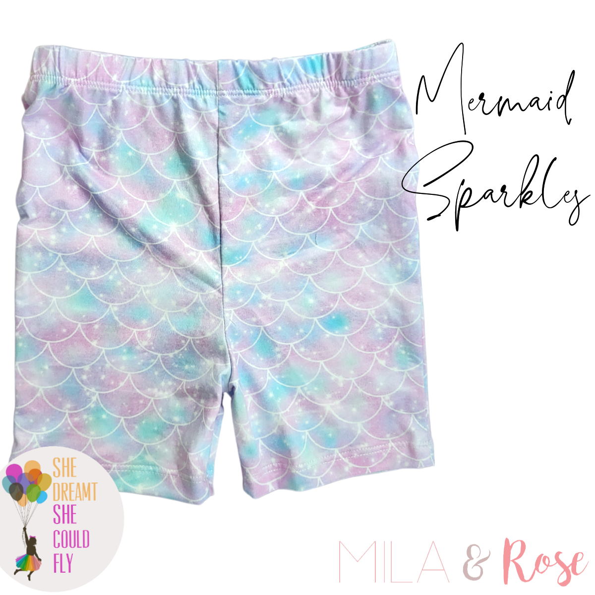 Mila & Rose Mermaid Sparkles Twirl Shorts