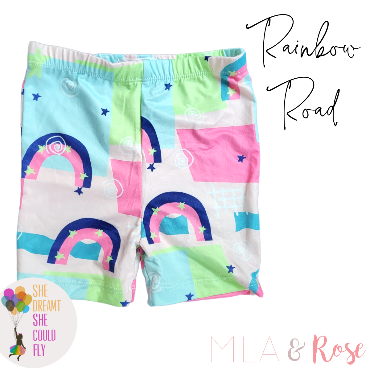 Mila & Rose Rainbow Road Twirl Shorts