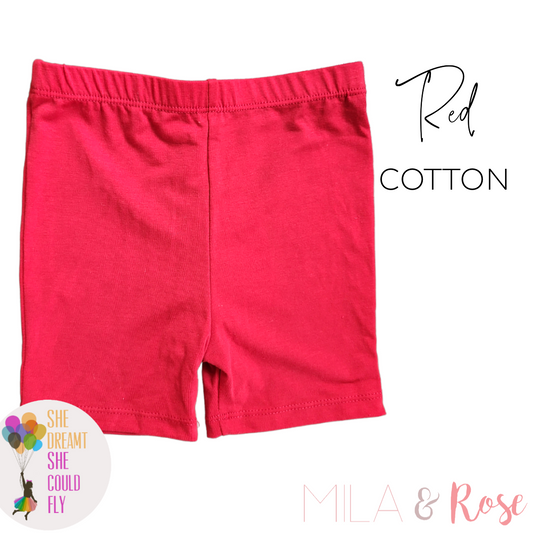 Mila & Rose Red Cotton Twirl Shorts