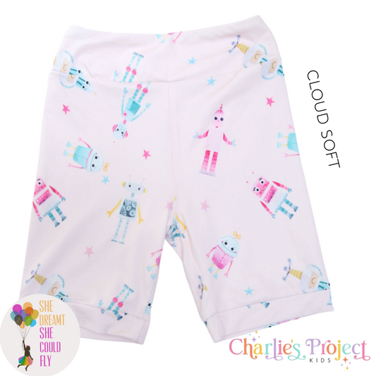 Robots & Ribbons Cloud Soft Fitted Shorts