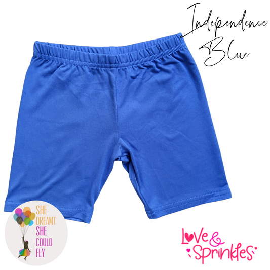 Love & Sprinkles Independence Blue Kick Shorts