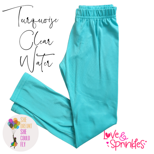 Love & Sprinkles Turquoise Clear Water Leggings