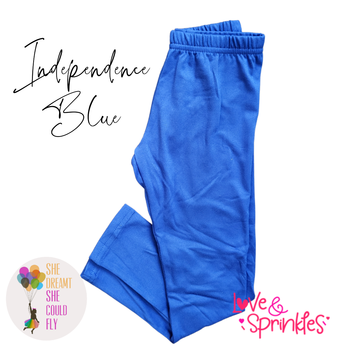 Love & Sprinkles Independence Blue Leggings