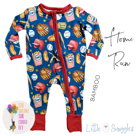 Little Snuggles Home Run Bamboo Zippy Baby Romper