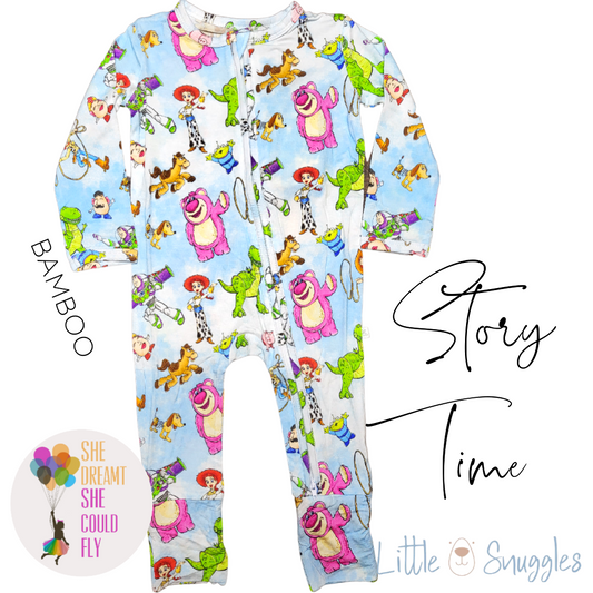 Little Snuggles Story Time Bamboo Zippy Baby Romper