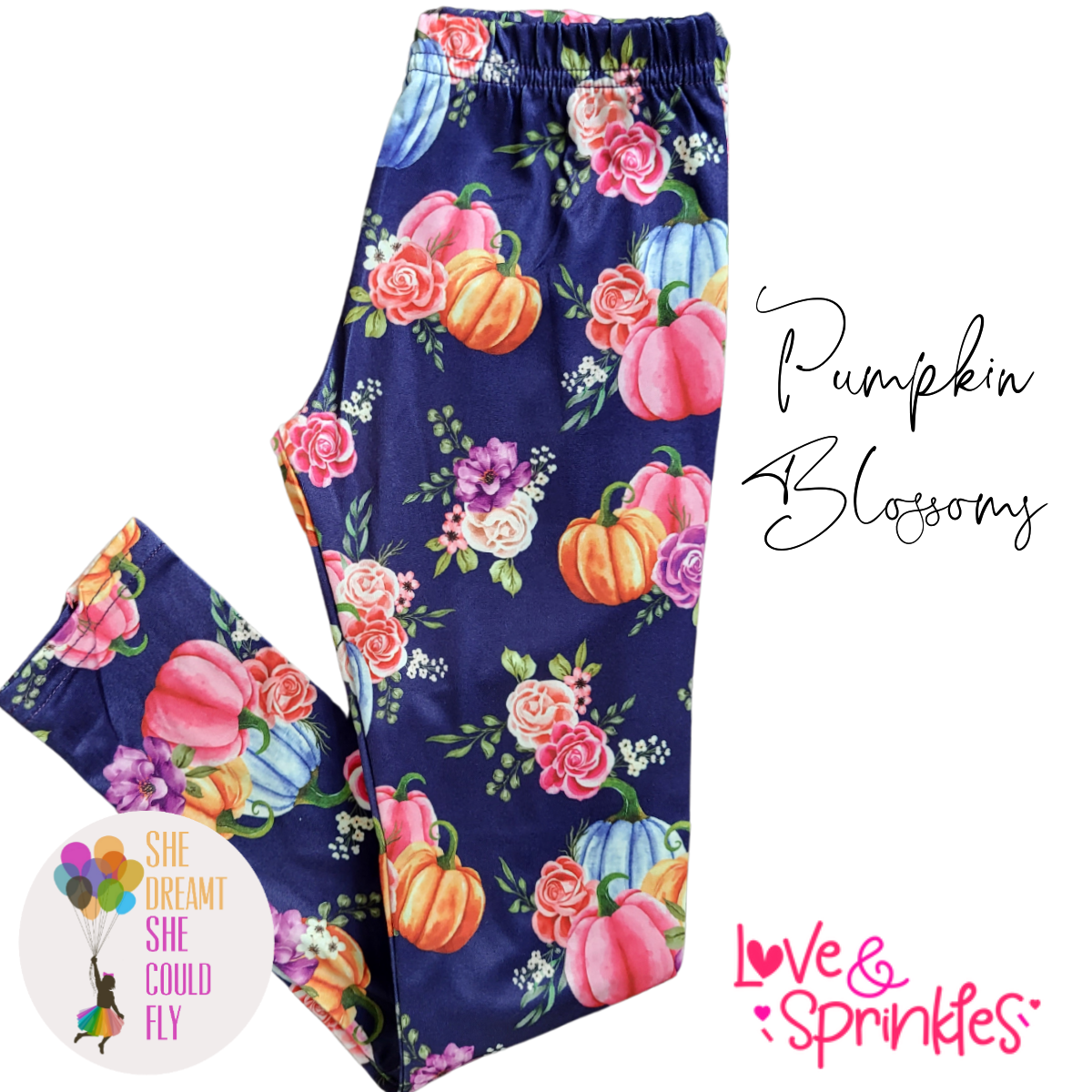 Love & Sprinkles Pumpkin Blossoms Leggings