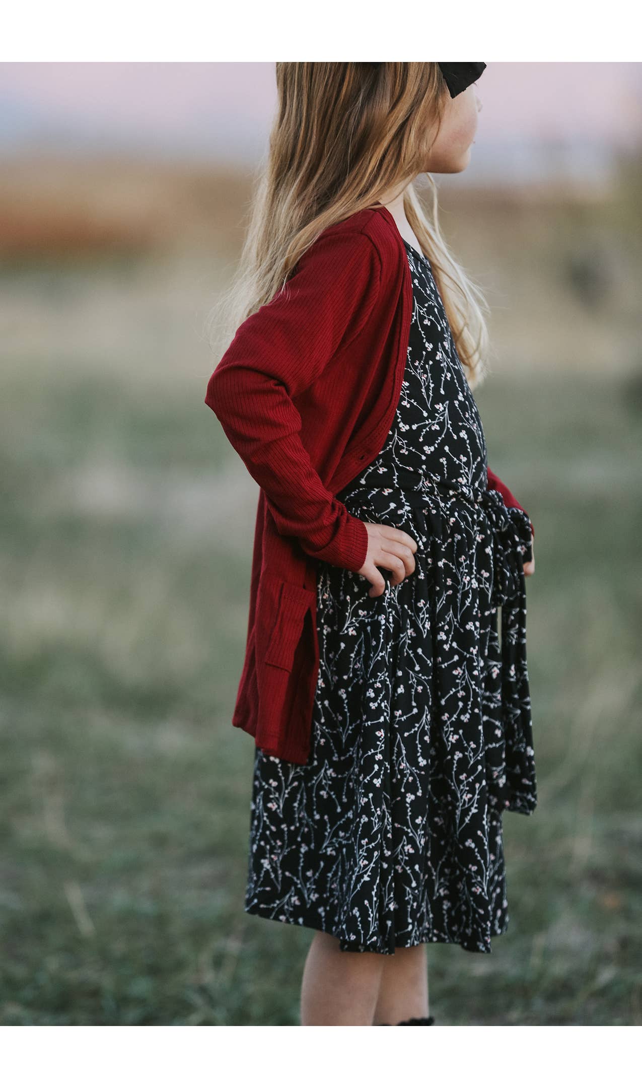 Ruby Red Ribbed Cardigan Sweater