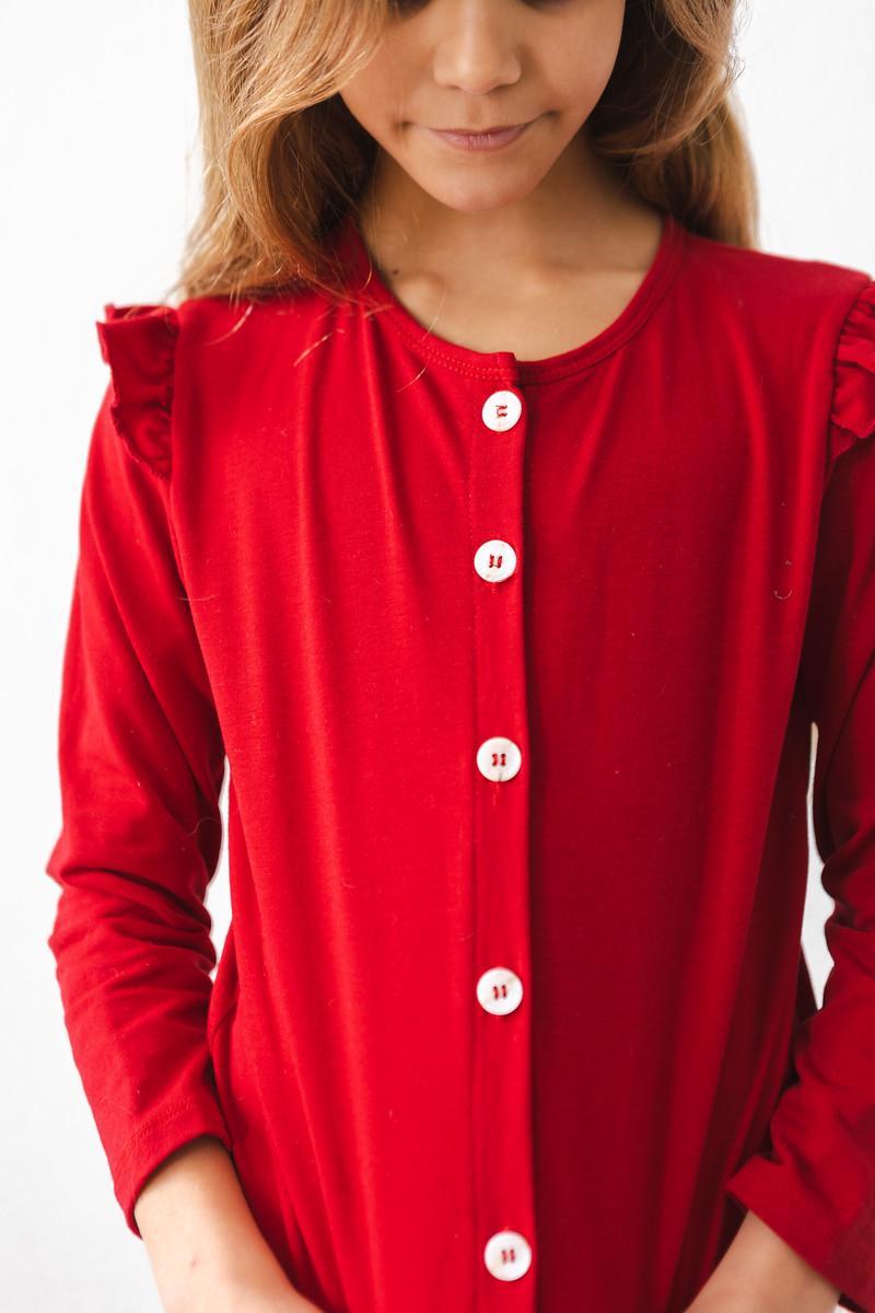 Mila & Rose Red Ruffle Cardigan