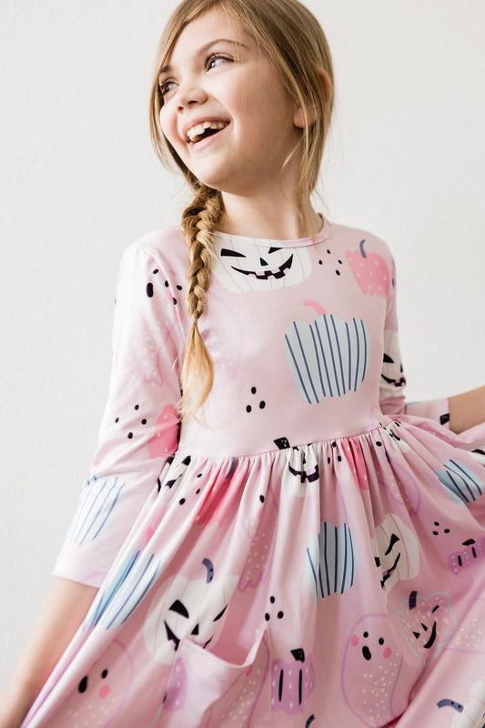 Mila & Rose Happy Haunting 3/4 Sleeve Pocket Twirl Dress