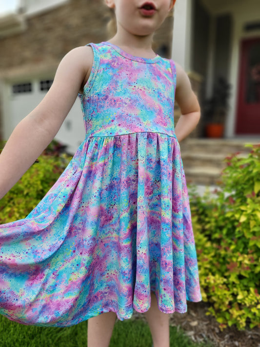 Charlie's Project Cotton Candy Sleeveless Hugs Twirl Dress